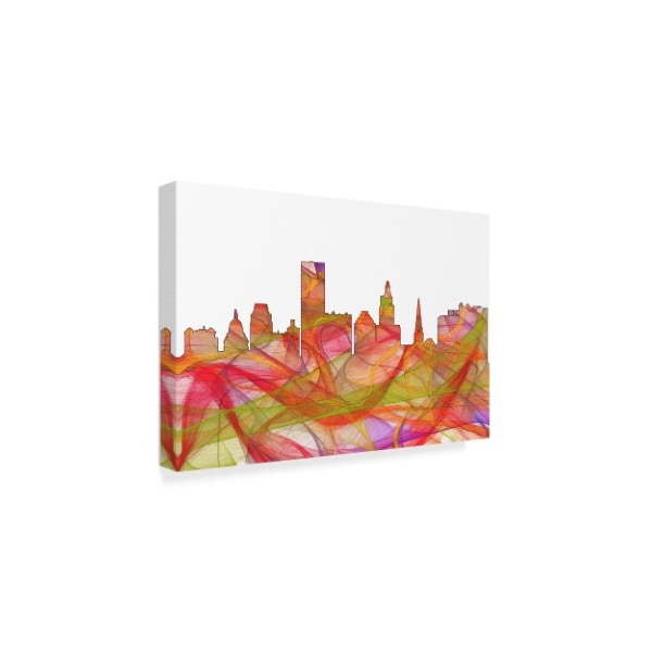 Marlene Watson 'Providence Rhode Island Skyline Swirl' Canvas Art,30x47